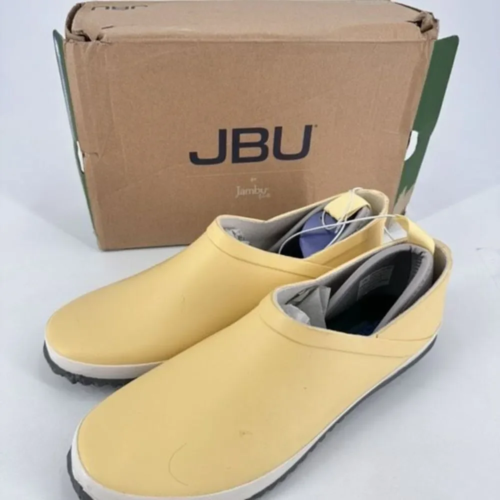 NWT JBU by Jambu Women's Bumblebee Garden Ready‎ Rain Shoes Yellow Gray Size 11